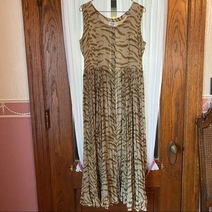 Vintage button down animal print dress